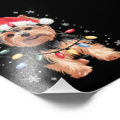 Yorkie Kersthond Lange Kerst Geschenk Foto Afdruk (Hoek)