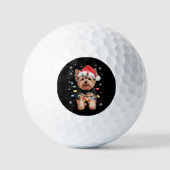 Yorkie Kersthond Lange Kerst Geschenk Golfballen (Voorkant)