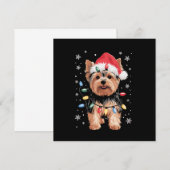 Yorkie Kersthond Lange Kerst Geschenk Kaart (Voorkant / Achterkant)