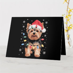 Yorkie Kersthond Lange Kerst Geschenk Kaart