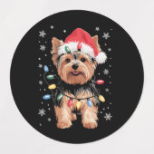 Yorkie Kersthond Lange Kerst Geschenk Labels (Design 1)