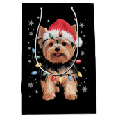 Yorkie Kersthond Lange Kerst Geschenk Medium Cadeauzakje (Voorkant)