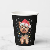 Yorkie Kersthond Lange Kerst Geschenk Papieren Bekers (Voorkant)