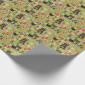 Yorkie kerstinpakpapier cadeaupapier (Hoek)