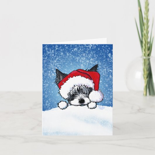 Yorkie kerstKaart Feestdagen Kaart (Voorkant)