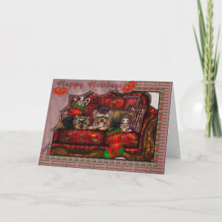 Yorkie kerstKaart Feestdagen Kaart