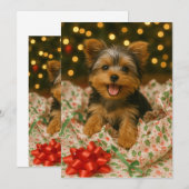 Yorkie Kerstkaart Kaart (Voorkant / Achterkant)