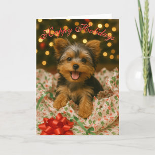 Yorkie Kerstkaart Vouwkaart Kaart