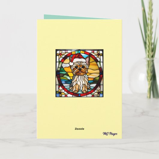 Yorkie Kerstmis Bedankkaart (Achterkant)