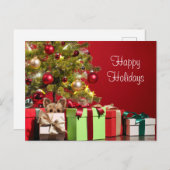 Yorkie Kerstmis Briefkaart (Voorkant / Achterkant)