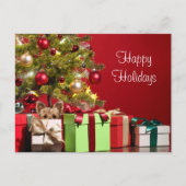 Yorkie Kerstmis Briefkaart (Voorkant)