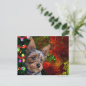 Yorkie Kerstmis Feestdagenkaart (Staand voorkant)