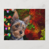 Yorkie Kerstmis Feestdagenkaart (Voorkant)