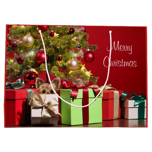 Yorkie Kerstmis Groot Cadeauzakje (Achterkant)