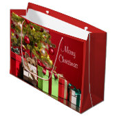 Yorkie Kerstmis Groot Cadeauzakje (Voorkant Gekanteld)