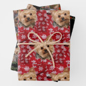Yorkie Kerstmis Inpakpapier Vel (In situ)