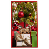 Yorkie Kerstmis Klein Cadeauzakje (Achterkant)