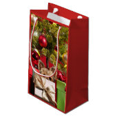 Yorkie Kerstmis Klein Cadeauzakje (Achterkant Gekanteld)