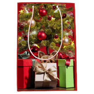Yorkie Kerstmis Medium Cadeauzakje