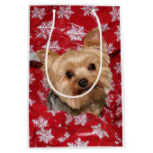 Yorkie Kerstmis Medium Cadeauzakje (Voorkant)