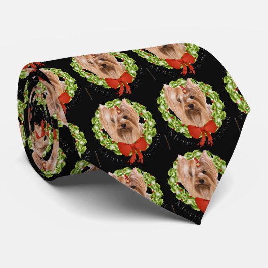 Yorkie kerstStropdas Stropdas (Opgerold)