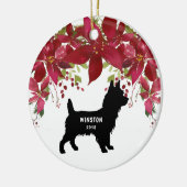 Yorkie-kerstversiering met naam en jaar keramisch ornament (Links)