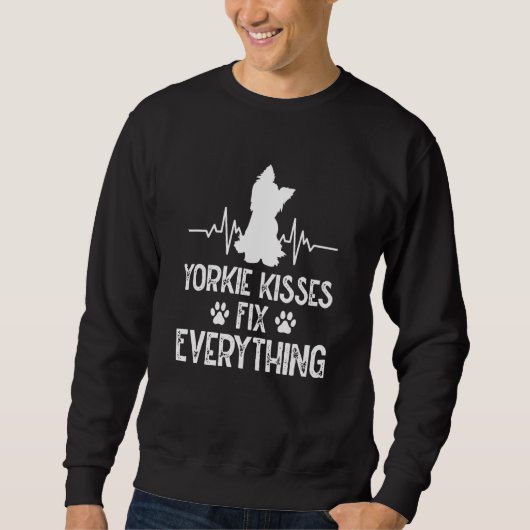 Yorkie Kisses Fix Everything Yorkshire Terrier Hum Trui (Voorkant)