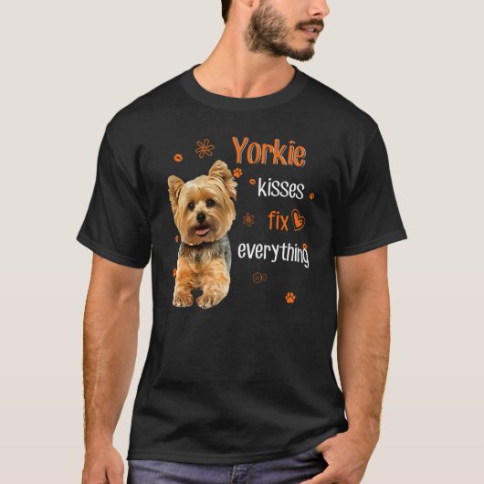 Yorkie kusjes repareren alles t-shirt (Voorkant)