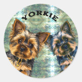 Yorkie-leven Ronde Sticker (Voorkant)
