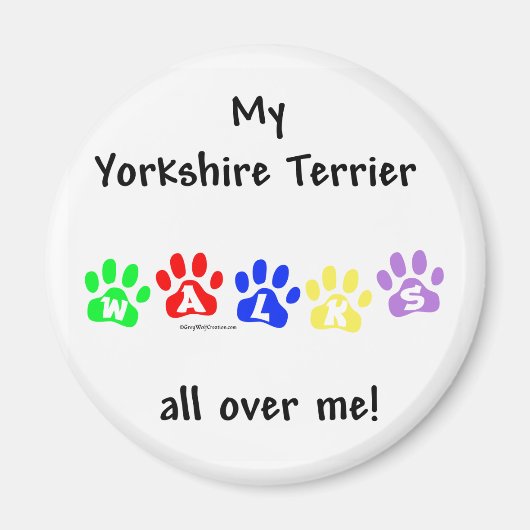 Yorkie loopt over je heen - Magnet (Voorkant)