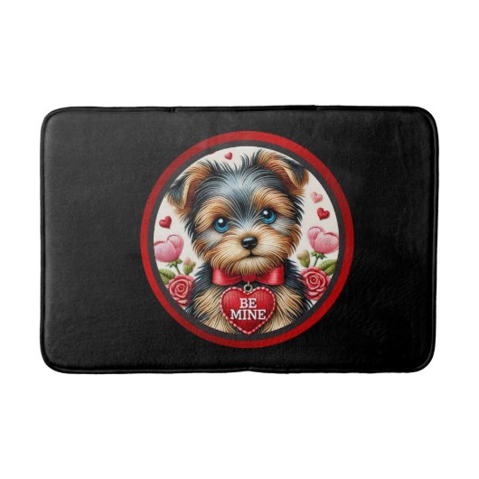 Yorkie Love Bath Mat - Schattige Valentijnsdag Do (Voorkant)