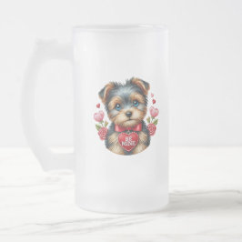 Yorkie Love Beer Mok Schattige Valentijnsdag Gift