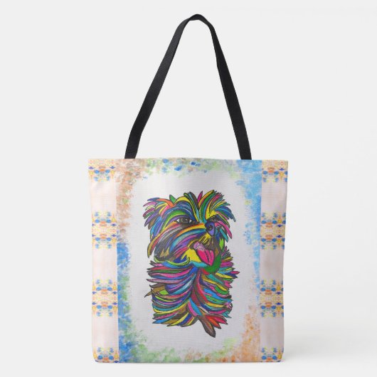 Yorkie Love BG Canvas tas (Voorkant)