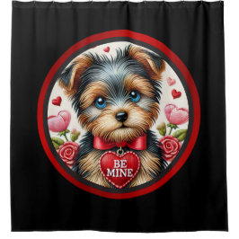 Yorkie Love Douchegordijn - Schattige Valentijns