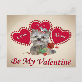 Yorkie Love Hugs and Kisses Briefkaart