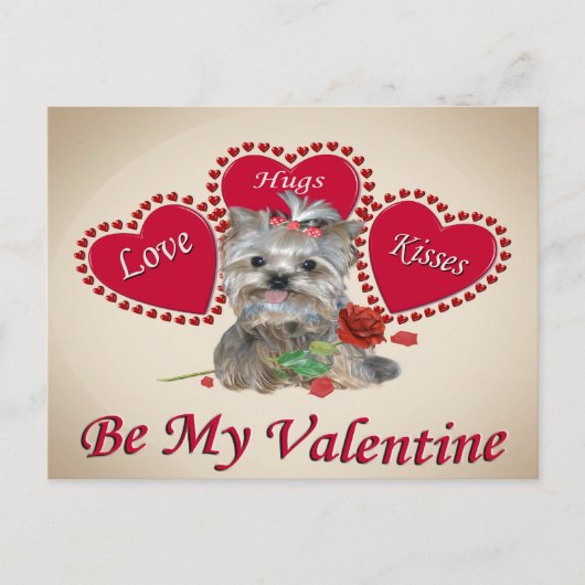 Yorkie Love Hugs and Kisses Briefkaart (Voorkant)