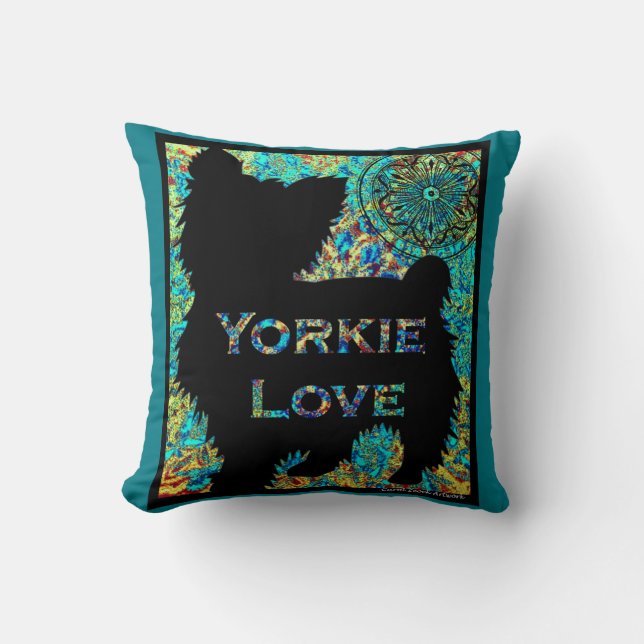 Yorkie Love pillow van Carol Zeock Kussen (Voorkant)