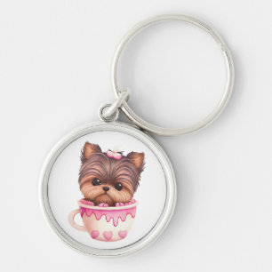 Yorkie Love Puppy Honden Hartjes Yorkshire Terrier Sleutelhanger