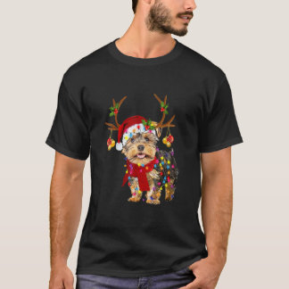 Yorkie Lovers Vrolijk Kerstfeest Yorkie Reindeer T-shirt