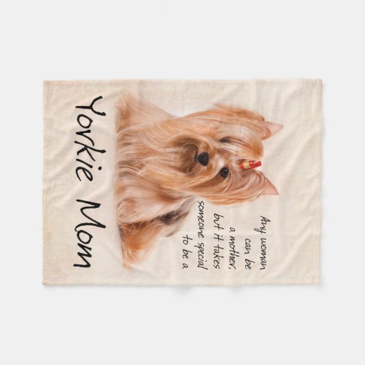 Yorkie Ma Fleece Blanket (Voorkant (Horizontaal))