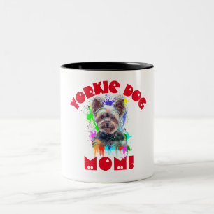 Yorkie mam Hondenliefhebber beste hond mam ooit Tweekleurige Koffiemok