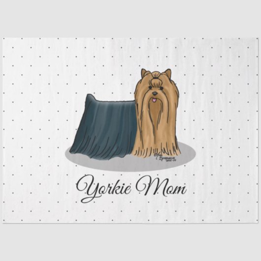 Yorkie Mam (Yorkshire Terrier Ma) Cute Tissuepapier (Voorkant)