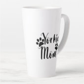 Yorkie Mam Yorkshire Terrier Pawprint Graphics Latte Mok (Rechterhoek)