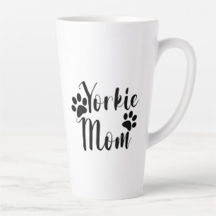 Yorkie Mam Yorkshire Terrier Pawprint Graphics Latte Mok