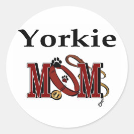 Yorkie mama Gifts Ronde Sticker