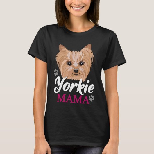 Yorkie Mama mama Cute Yorkshire Terrier Dog T-shirt (Voorkant)