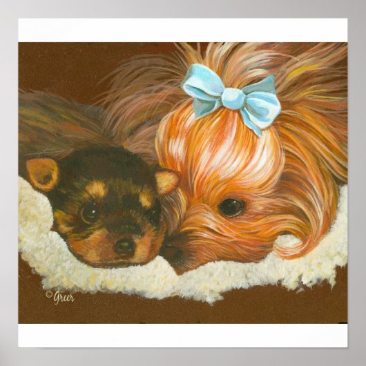 Yorkie Mama met Baby Print (Voorkant)