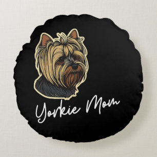 Yorkie mama rond kussen