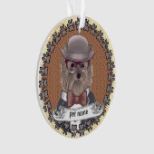 Yorkie met bril ornament (voorkant)