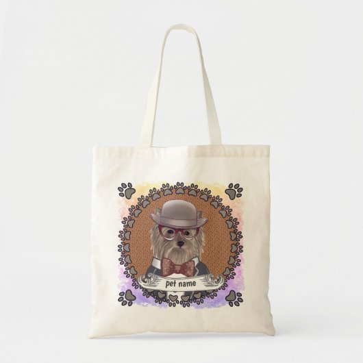 Yorkie met bril tote bag (Voorkant)